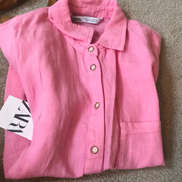 Zara Tops Zara Linen Shirt With Pockets Poshmark